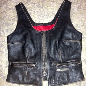 Womens small genuine leather Harley Davidson vest